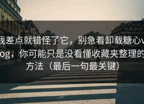 我差点就错怪了它，别急着卸载糖心vlog，你可能只是没看懂收藏夹整理的方法（最后一句最关键）