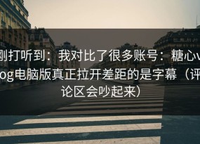 刚打听到：我对比了很多账号：糖心vlog电脑版真正拉开差距的是字幕（评论区会吵起来）
