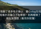 我翻了很多号才确认：糖心vlog在线观看的流量口子在哪里？别再瞎猜了，就在氛围感（看完你就懂）