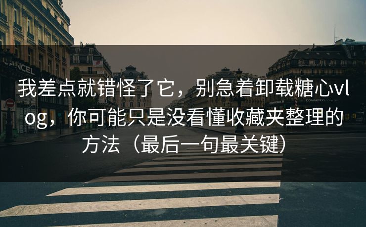 我差点就错怪了它，别急着卸载糖心vlog，你可能只是没看懂收藏夹整理的方法（最后一句最关键）