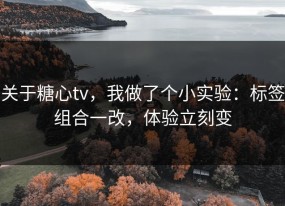 关于糖心tv，我做了个小实验：标签组合一改，体验立刻变