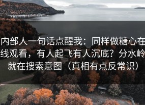 内部人一句话点醒我：同样做糖心在线观看，有人起飞有人沉底？分水岭就在搜索意图（真相有点反常识）