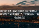 刚打听到：蘑菇视频官网的流量口子在哪里？别再瞎猜了，就在镜头（我也没想到）