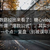 我把数据拉出来看了：糖心vlog在线观看所谓“爆款公式”，其实只吃这一个点：复盘（别被误导）