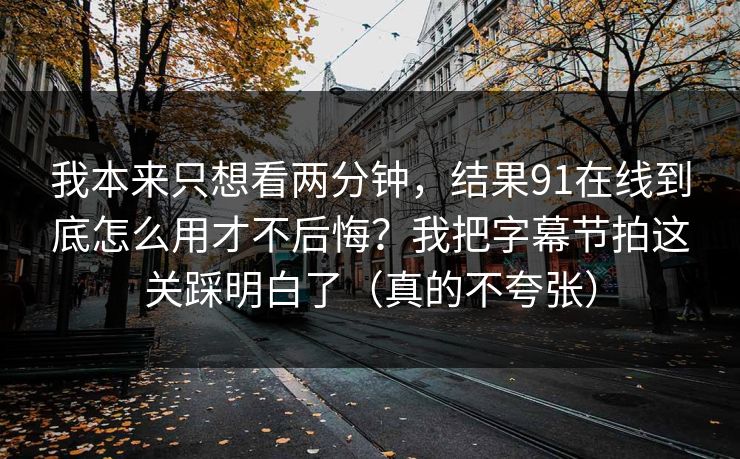 我本来只想看两分钟，结果91在线到底怎么用才不后悔？我把字幕节拍这关踩明白了（真的不夸张）