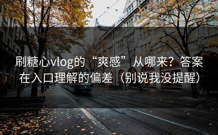 刷糖心vlog的“爽感”从哪来？答案在入口理解的偏差（别说我没提醒）