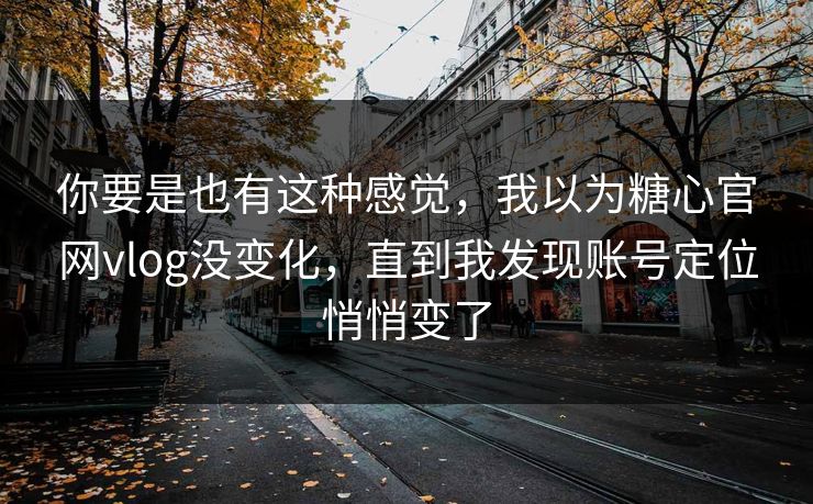 你要是也有这种感觉，我以为糖心官网vlog没变化，直到我发现账号定位悄悄变了