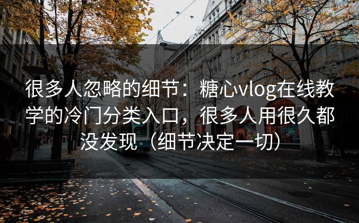 很多人忽略的细节：糖心vlog在线教学的冷门分类入口，很多人用很久都没发现（细节决定一切）