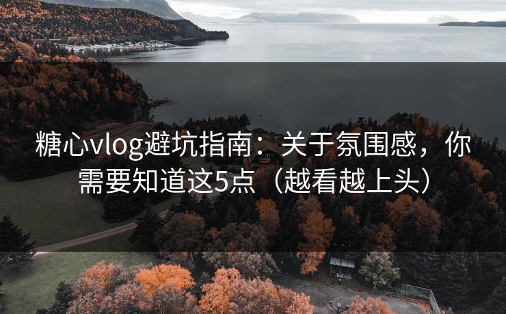 糖心vlog避坑指南：关于氛围感，你需要知道这5点（越看越上头）