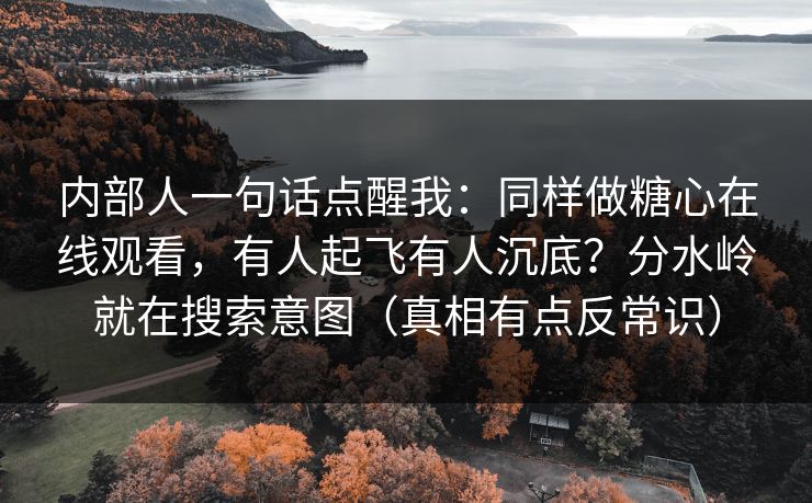内部人一句话点醒我：同样做糖心在线观看，有人起飞有人沉底？分水岭就在搜索意图（真相有点反常识）