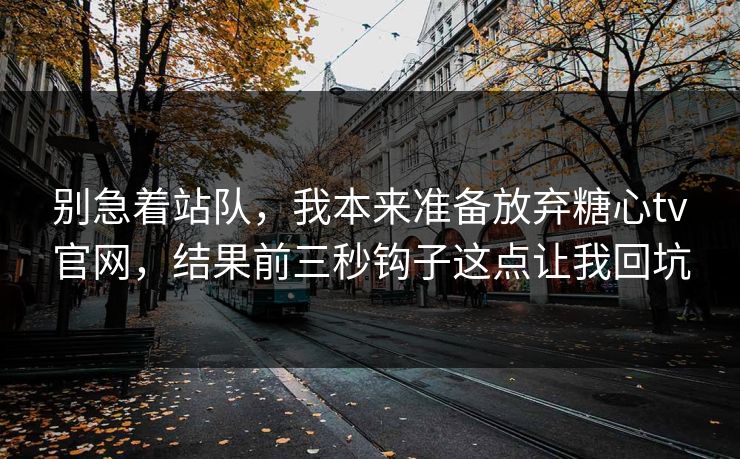 别急着站队，我本来准备放弃糖心tv官网，结果前三秒钩子这点让我回坑
