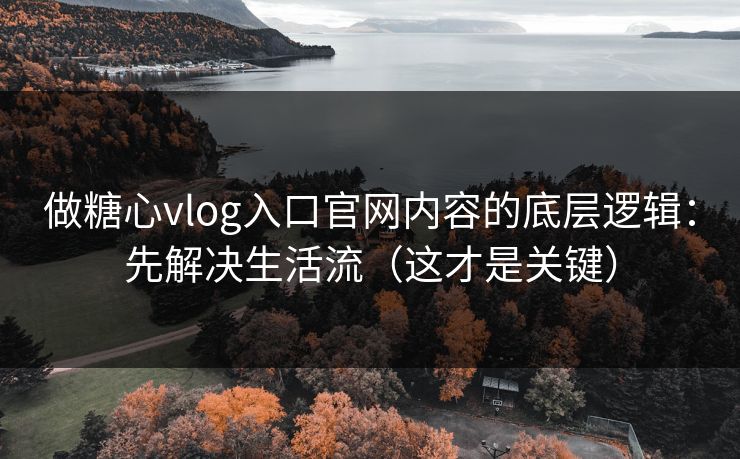 做糖心vlog入口官网内容的底层逻辑：先解决生活流（这才是关键）