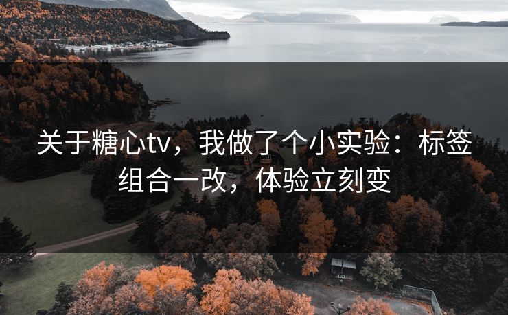 关于糖心tv，我做了个小实验：标签组合一改，体验立刻变